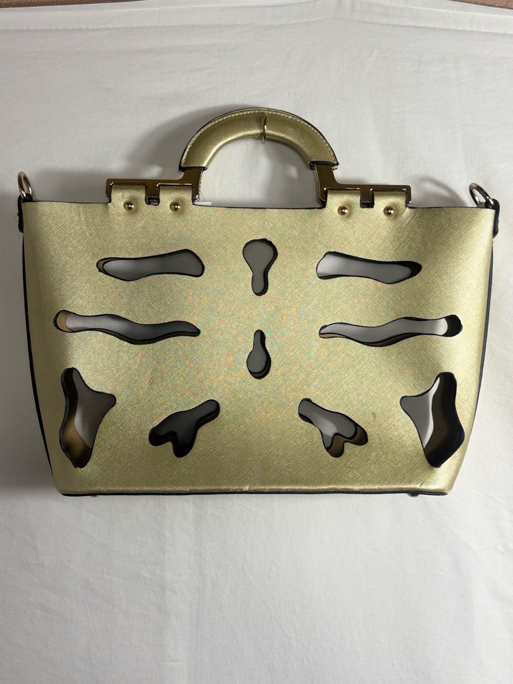 Gold 2Chique Boutique Zebra Laser Cut Bag